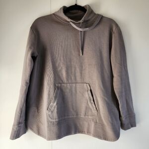 Garnet Hill Organic Cotton Waffle Cowl Neck Pullover Small